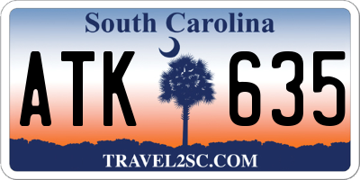 SC license plate ATK635
