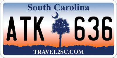 SC license plate ATK636