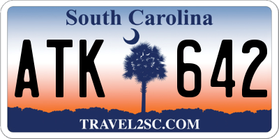 SC license plate ATK642