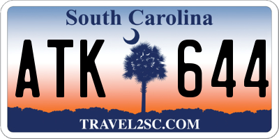 SC license plate ATK644