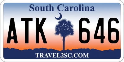 SC license plate ATK646