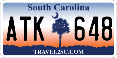 SC license plate ATK648