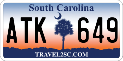SC license plate ATK649