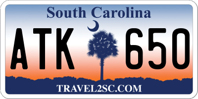 SC license plate ATK650