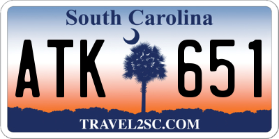 SC license plate ATK651