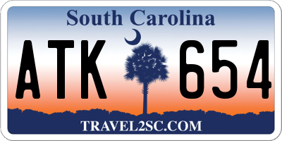 SC license plate ATK654