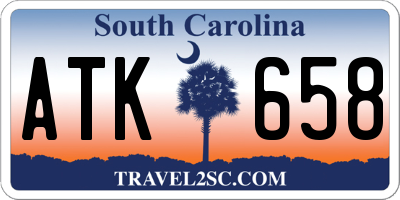 SC license plate ATK658