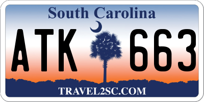 SC license plate ATK663