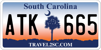 SC license plate ATK665