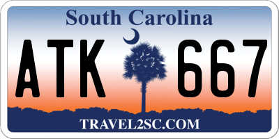 SC license plate ATK667