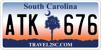 SC license plate ATK676