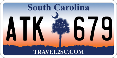 SC license plate ATK679