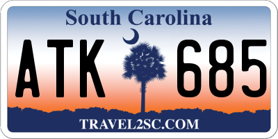 SC license plate ATK685