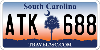 SC license plate ATK688