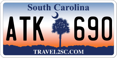 SC license plate ATK690
