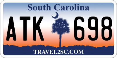 SC license plate ATK698