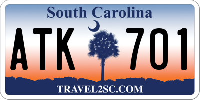 SC license plate ATK701