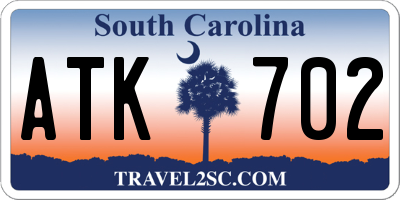 SC license plate ATK702