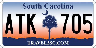 SC license plate ATK705