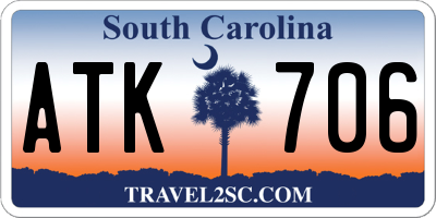 SC license plate ATK706