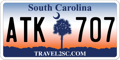 SC license plate ATK707