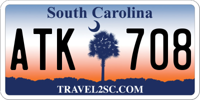 SC license plate ATK708