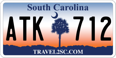 SC license plate ATK712