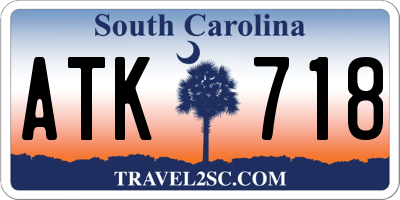 SC license plate ATK718