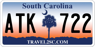 SC license plate ATK722