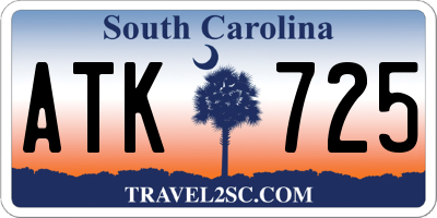 SC license plate ATK725
