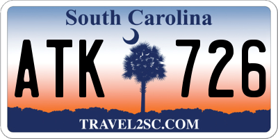 SC license plate ATK726