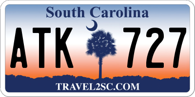 SC license plate ATK727