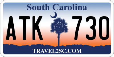 SC license plate ATK730