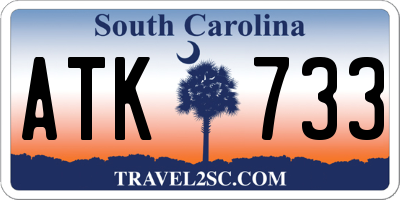 SC license plate ATK733