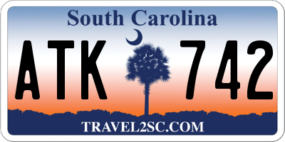 SC license plate ATK742