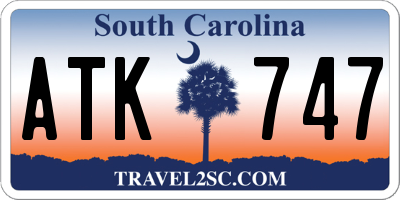 SC license plate ATK747