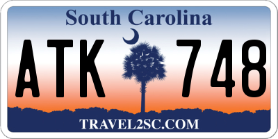 SC license plate ATK748
