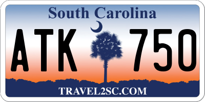 SC license plate ATK750