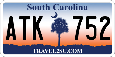 SC license plate ATK752