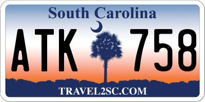 SC license plate ATK758