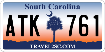 SC license plate ATK761