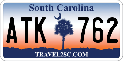 SC license plate ATK762