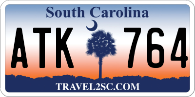 SC license plate ATK764