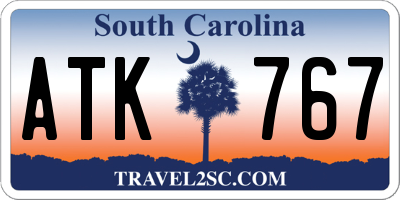 SC license plate ATK767