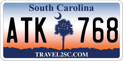 SC license plate ATK768