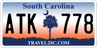 SC license plate ATK778