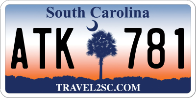 SC license plate ATK781