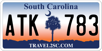 SC license plate ATK783
