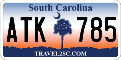 SC license plate ATK785