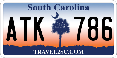 SC license plate ATK786